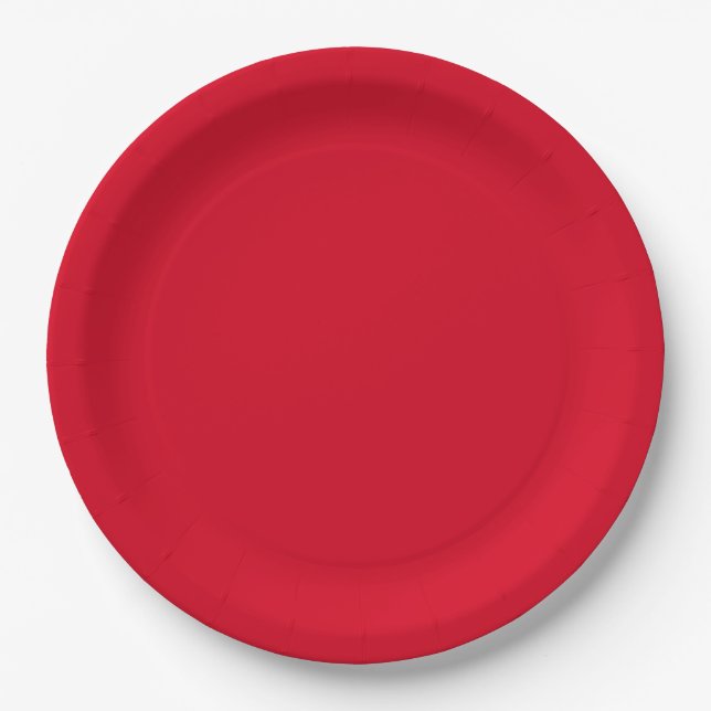 Christmas Red Colour Xmas Holiday  Paper Plate (Front)