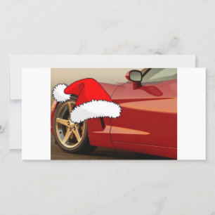 Christmas Red Corvette Holiday Card