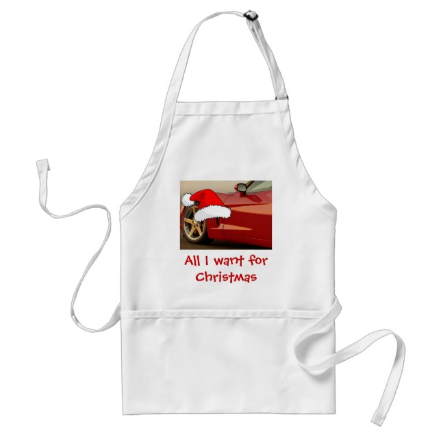 Christmas Red Corvette Standard Apron (Front)