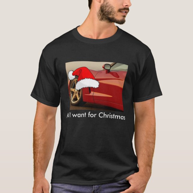 Christmas Red Corvette T-Shirt (Front)
