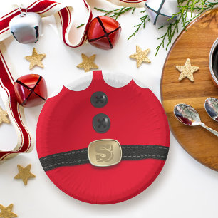 Christmas Red Elf Santa Party Paper Bowls Plate