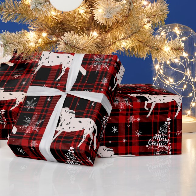 Christmas Red Equestrian Horse Personalised Wrapping Paper (Holidays)