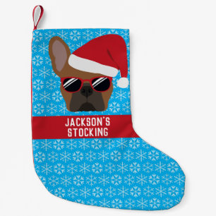 Christmas Red Fawn French Bulldog Small Christmas Stocking
