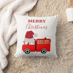 Christmas Red Fire Truck Cushion
