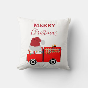 Christmas Red Fire Truck   Cushion