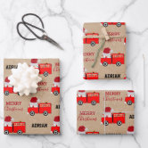 Christmas Dump Truck Construction Trucks Wrapping Paper, Zazzle