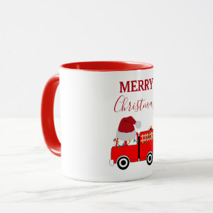 Christmas Red Fire Truck Mug