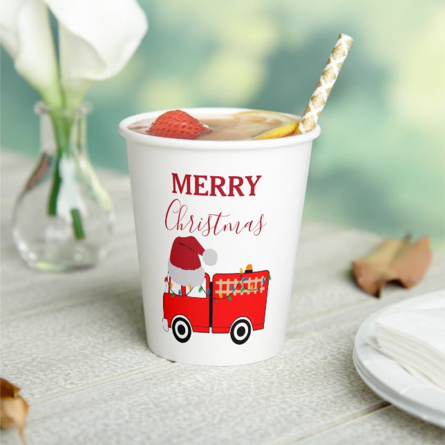 Christmas Red Fire Truck    Paper Cups (Insitu)