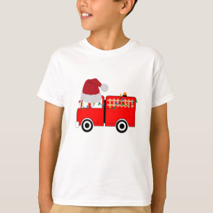 Christmas Red Fire Truck T-Shirt