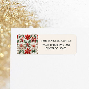 Christmas Red Floral Address