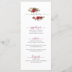 Christmas Red Floral Art Menu