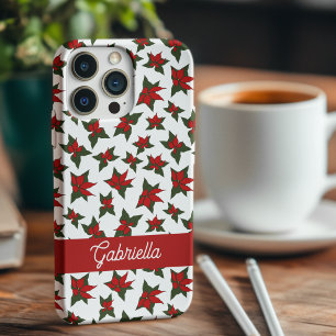 Christmas red floral botanical iPhone 16 case