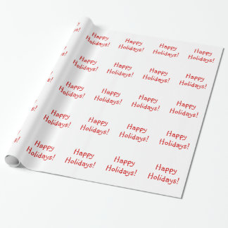 Christmas Red Font Happy Holidays Wishes Wrapping Paper