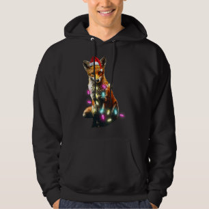 Christmas Red Fox Lover Xmas Dog Tree Santa Hat Re Hoodie