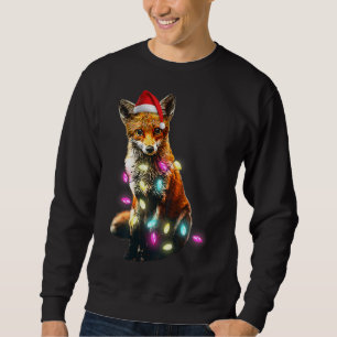 Christmas Red Fox Lover Xmas Dog Tree Santa Hat Re Sweatshirt