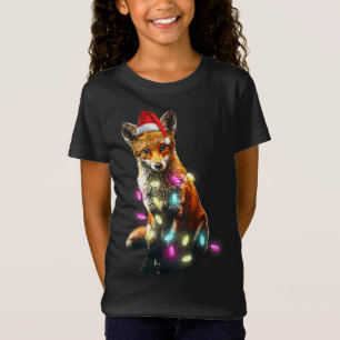 Christmas Red Fox Lover Xmas Dog Tree Santa Hat Re T-Shirt