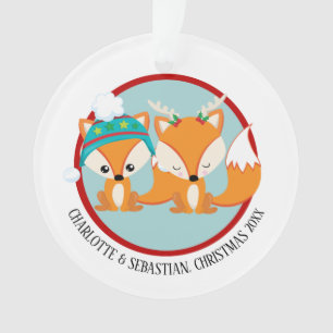 Christmas Red Fox Personalised Photo Ornament