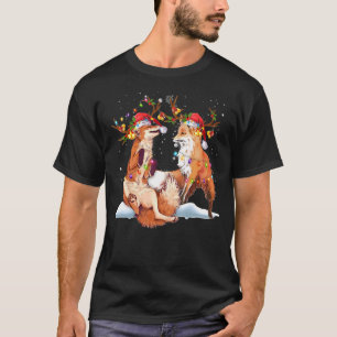 Christmas Red Fox Xmas Dog Tree Santa Hat Red Fox T-Shirt