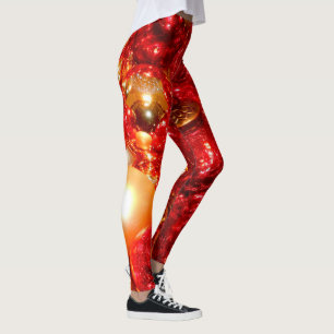 Christmas Red Glass Decor Baubles Leggings