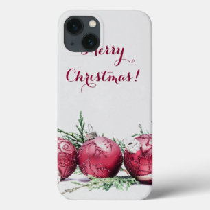 Christmas Red Glitter Ornaments Oil Painting iPhone 13 Case