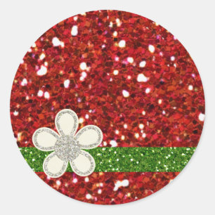 Christmas Red Glitters Sticker