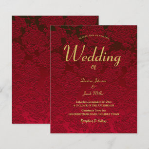 Christmas Red Gold Elegant Modern Floral Budget