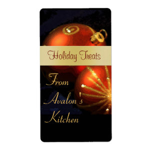 Christmas Red & Gold Kitchen Treat Baking Label