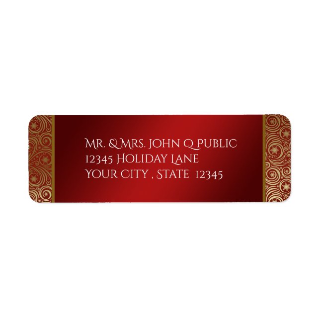 Christmas Red Gold Snowflake Filigree (Front)