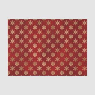 Christmas Red Gold Snowflakes Illustration Tissue Paper