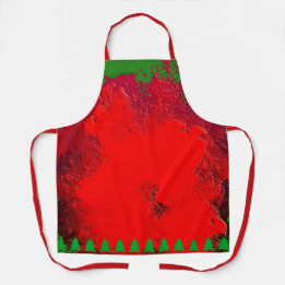 Christmas Red Green Apron Design, Christmas Aprons