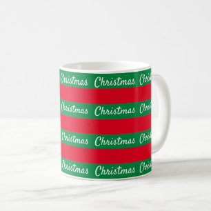 Christmas red green coffee mug