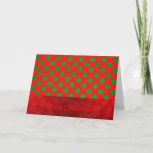 Christmas red green decorations polka dot holiday card