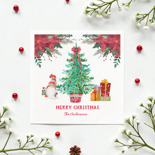 Christmas Red Green Festive Napkin