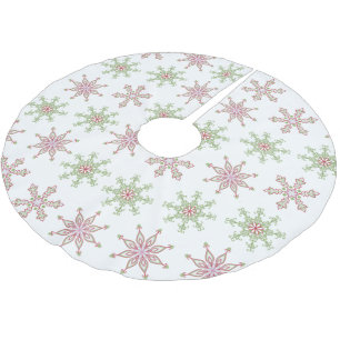 Christmas Red Green Festive Snowflake Cute Brushed Polyester Tree Skirt