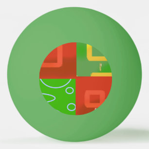 Christmas Red Green Geometric Ping Pong Ball