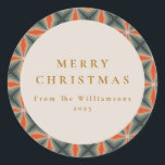 Christmas Red Green Mid Century Stars Custom Classic Round Sticker<br><div class="desc">Christmas Red Green Mid Century Stars Custom Classic Round Sticker</div>