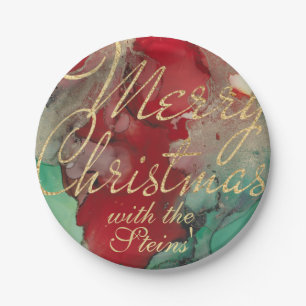 Christmas Red, Green N Golds Paper Plate