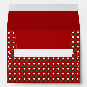 Christmas Red Green Polka Dots Pattern Envelope