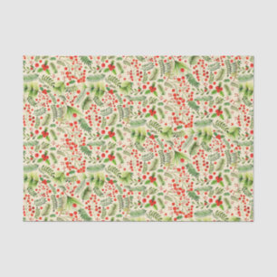 Christmas Red Green Reto Decoupage Vintage Design Tissue Paper
