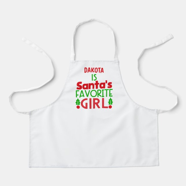 Christmas Red Green Santa Baking Kitchen Apron (Front)