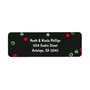 Christmas Red & Green Sequins Party Address Labels