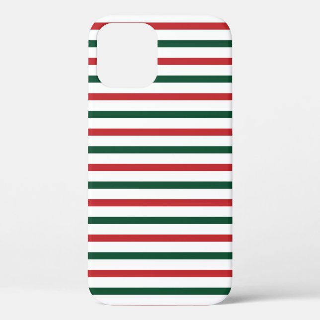 Christmas Red & Green Stripes Gift Pattern Case-Mate iPhone Case (Back)