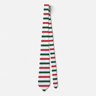 Christmas Red & Green Stripes Gift Pattern Tie