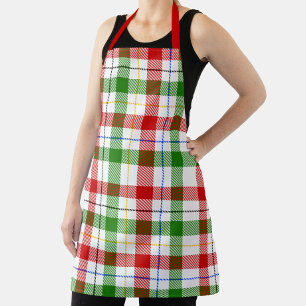 Christmas Red Green White Flannel Plaid Design  Apron