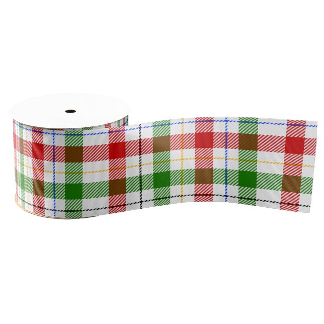 Christmas Red Green White Flannel Plaid Design  Grosgrain Ribbon (Creator Uploaded)