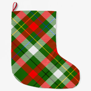 Christmas Red Green White Flannel Plaid Design  Large Christmas Stocking