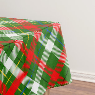 Christmas Red Green White Flannel Plaid Design Tablecloth
