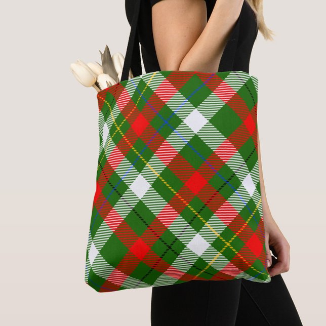 Christmas Red Green White Flannel Plaid Design  Tote Bag (Creator Uploaded)