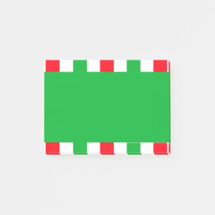Christmas Red Green White Stripes Festive Holiday Post-it Notes