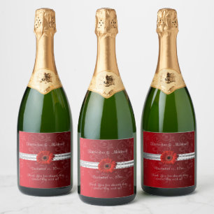 Christmas Red, Holiday/ Wedding   Sparkling Wine Label